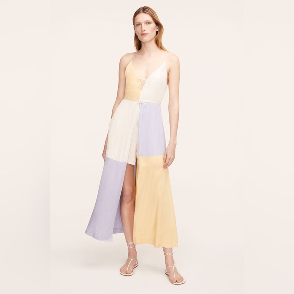 Rebecca Taylor Color-Blocked Twill Dress - Picture 1 of 4